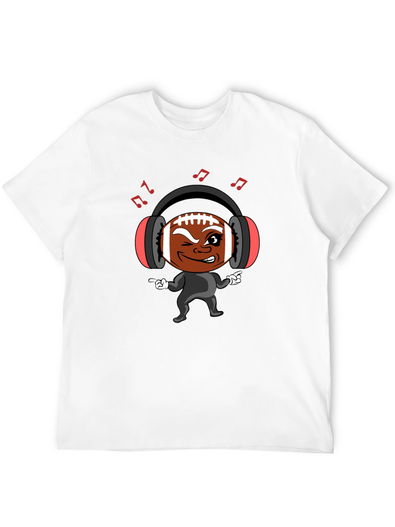 Cool Football Character Black T-Shirt