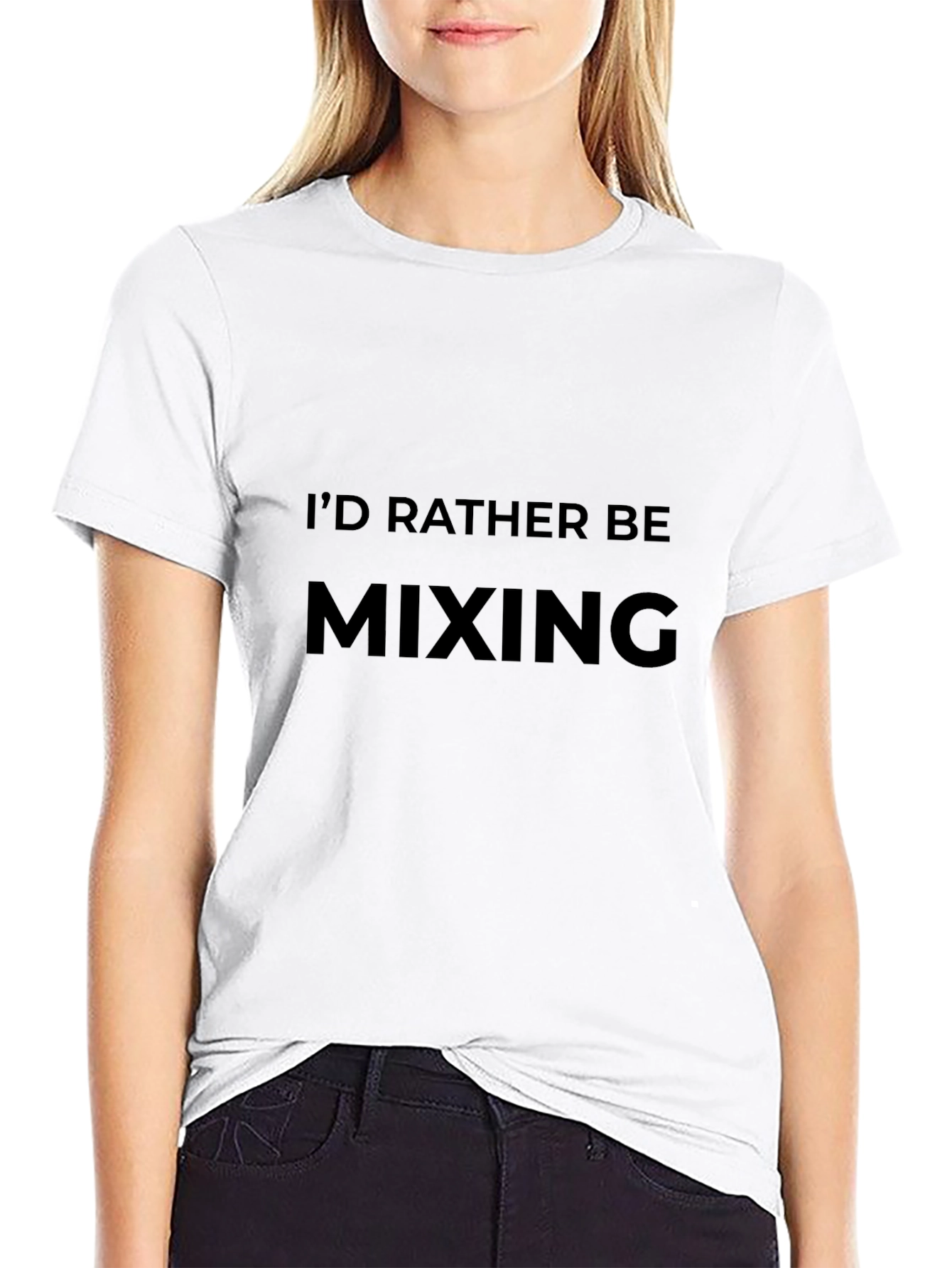 Id Rather Be Mixing T-Shirt - Black Crew Neck