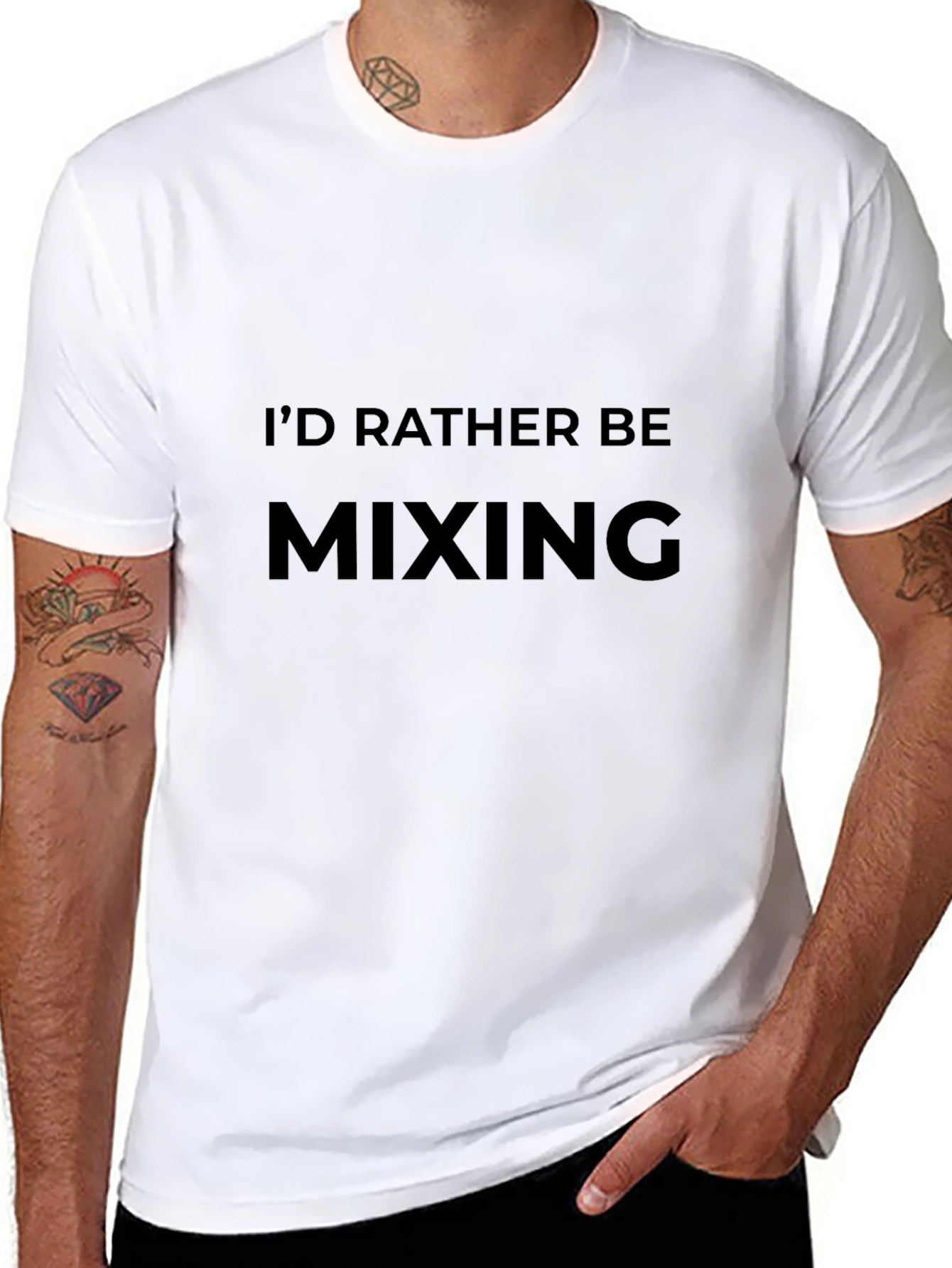 Id Rather Be Mixing T-Shirt - Black Crew Neck