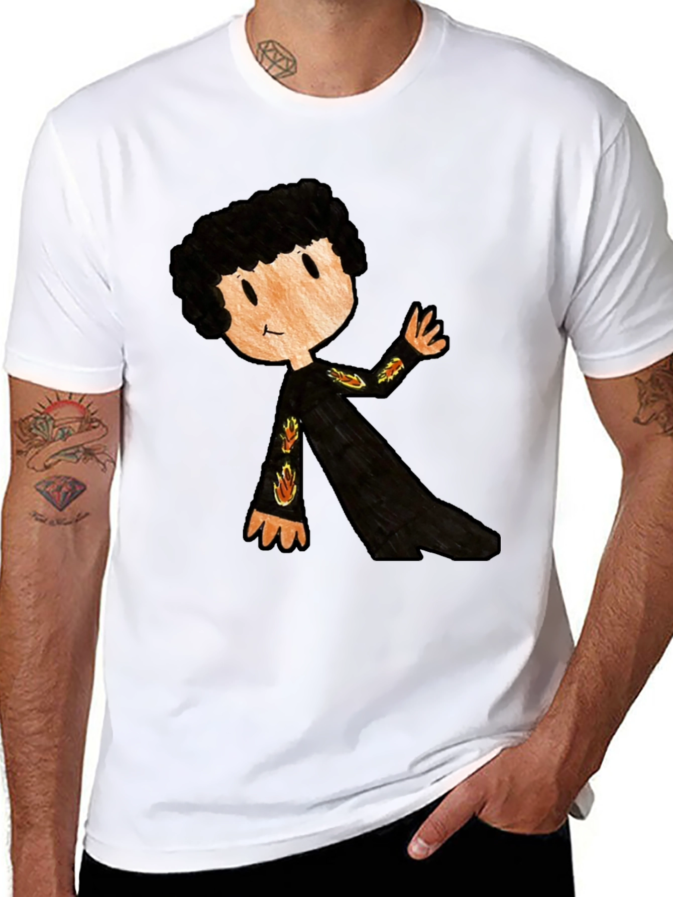Cartoon Character Black T-Shirt