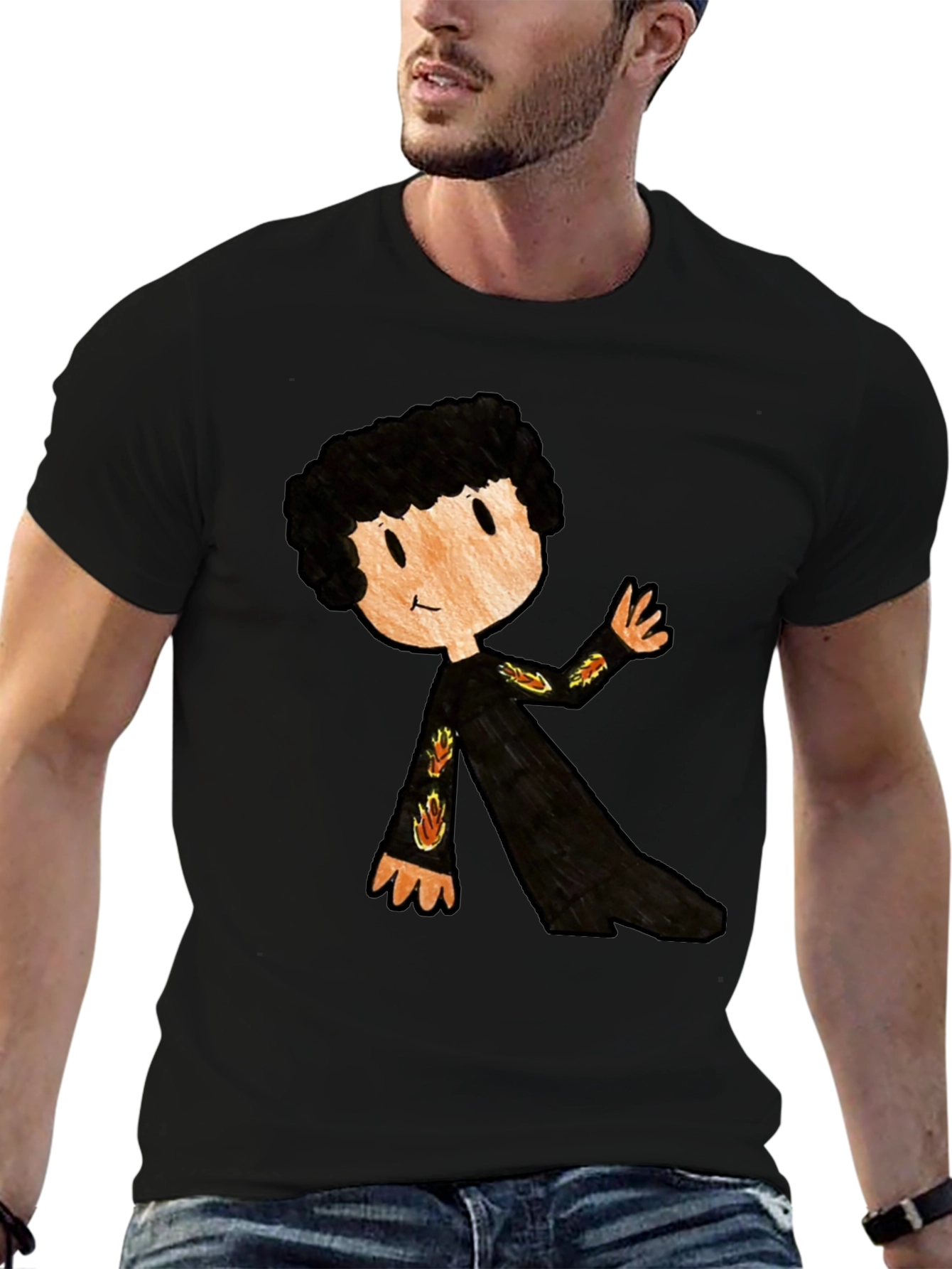 Cartoon Character Black T-Shirt