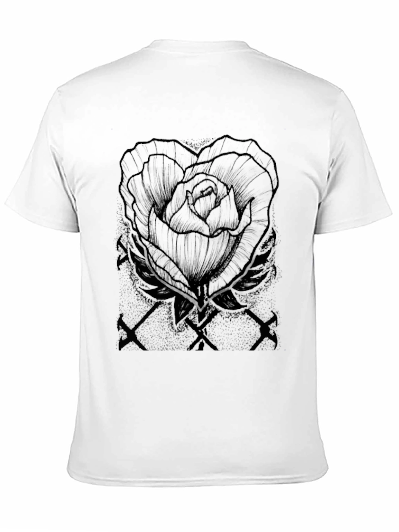 Black Rose Graphic Tee - Mens Casual T-Shirt