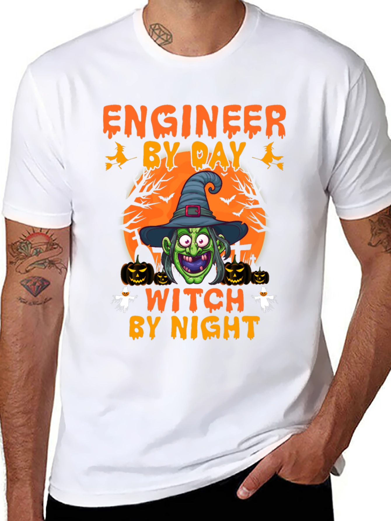 Engineer By Day Witch By Night Halloween T-Shirt