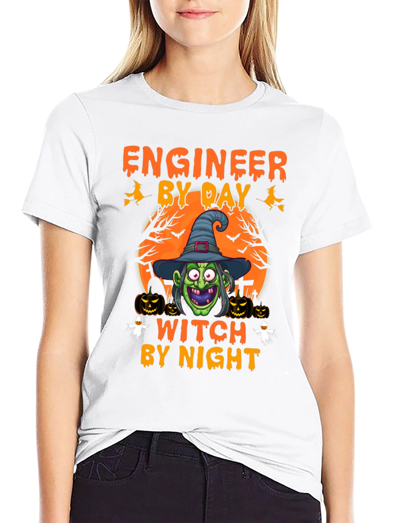 Engineer By Day Witch By Night Halloween T-Shirt
