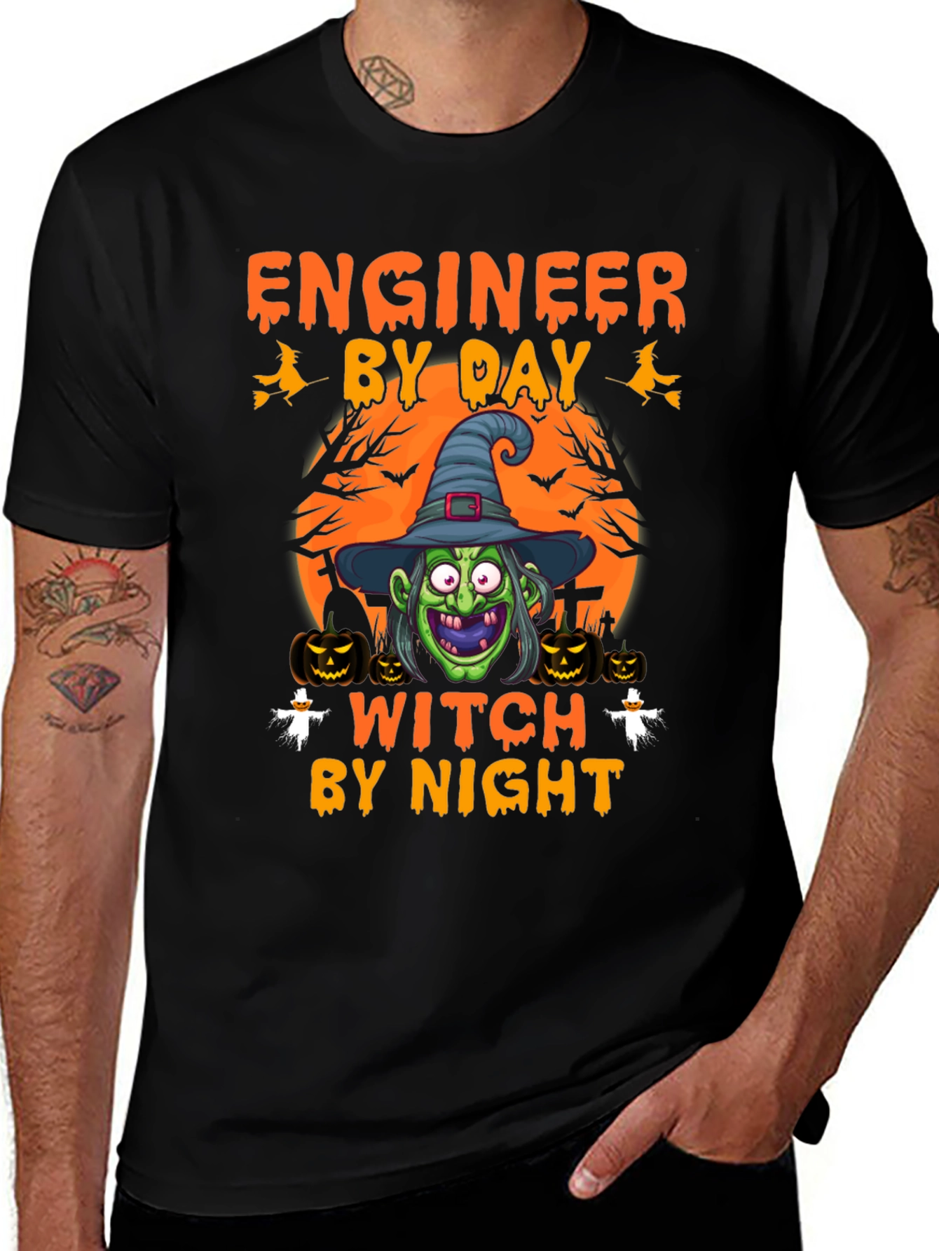 Engineer By Day Witch By Night Halloween T-Shirt