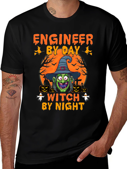 Engineer By Day Witch By Night Halloween T-Shirt
