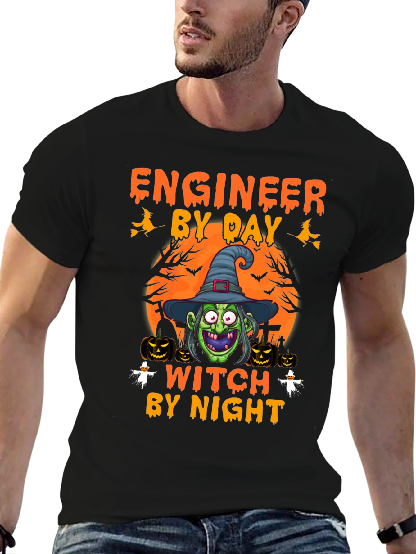 Engineer By Day Witch By Night Halloween T-Shirt