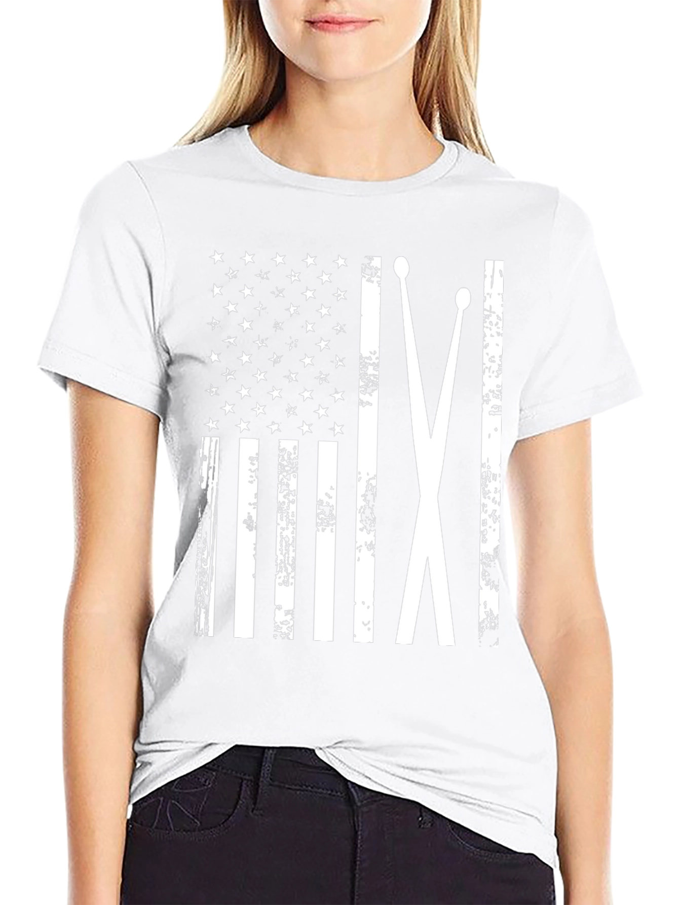 Drummer American Flag Graphic Tee