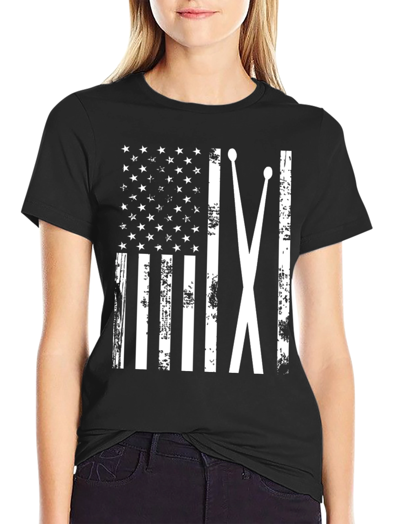 Drummer American Flag Graphic Tee