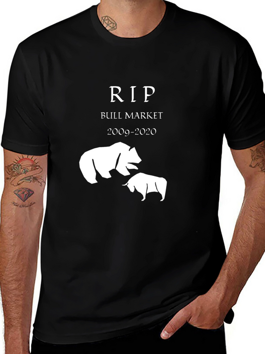 RIP Bull Market T-Shirt - Bear vs Bull Graphic Tee