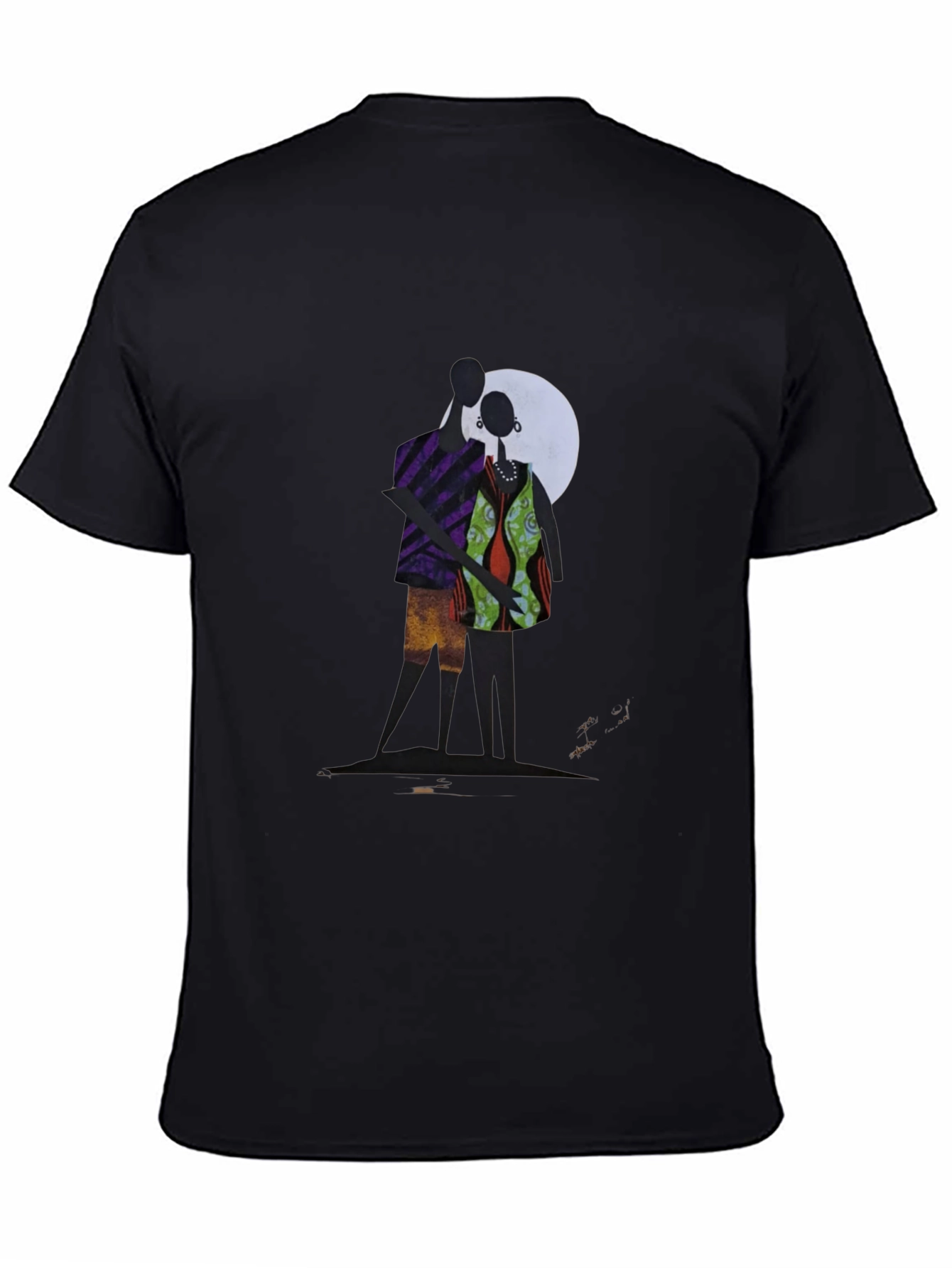 Abstract Couple Graphic Print Tee
