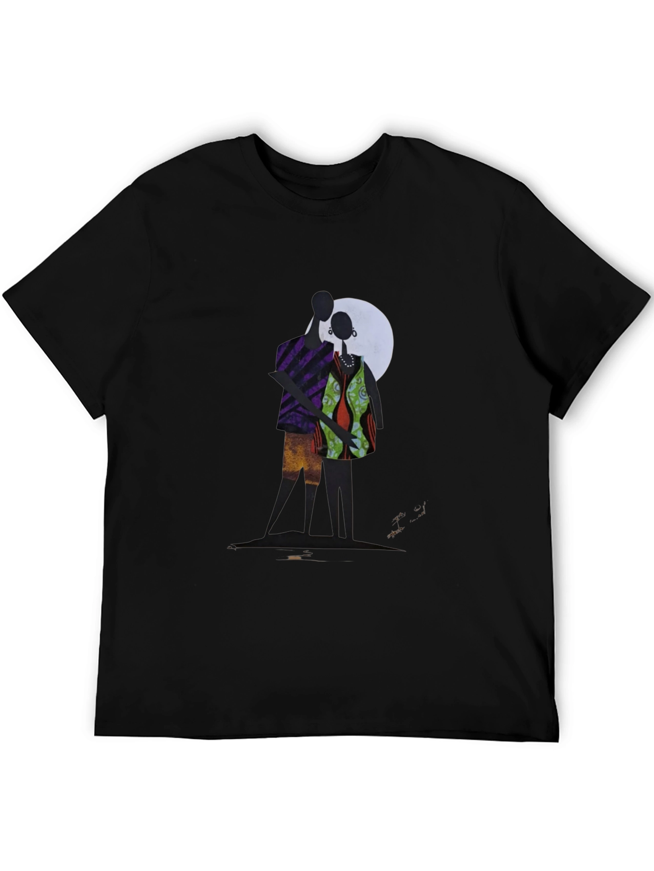 Abstract Couple Graphic Print Tee