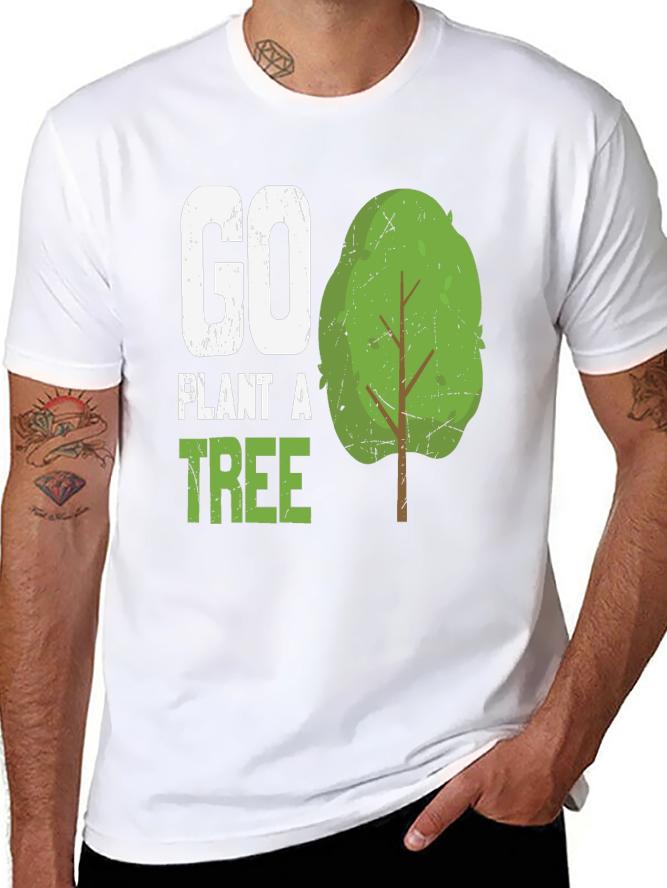 Go Plant A Tree Graphic Tee - Eco-Friendly Shirt