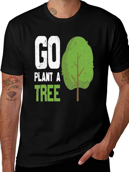 Go Plant A Tree Graphic Tee - Eco-Friendly Shirt