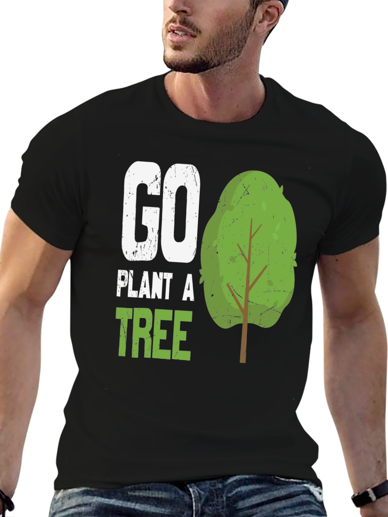 Go Plant A Tree Graphic Tee - Eco-Friendly Shirt