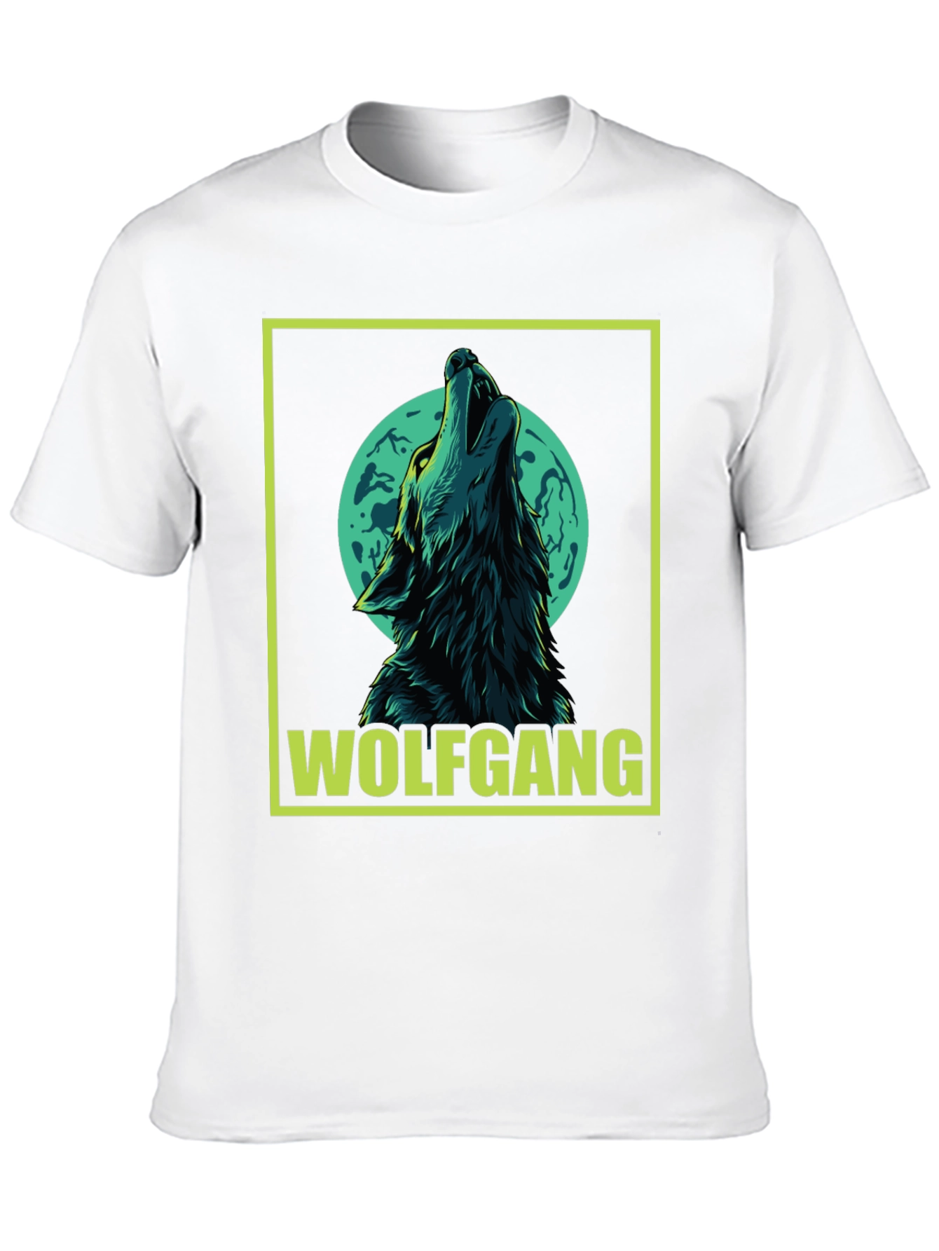 Wolfgang Wolf Howling at Moon Graphic Tee