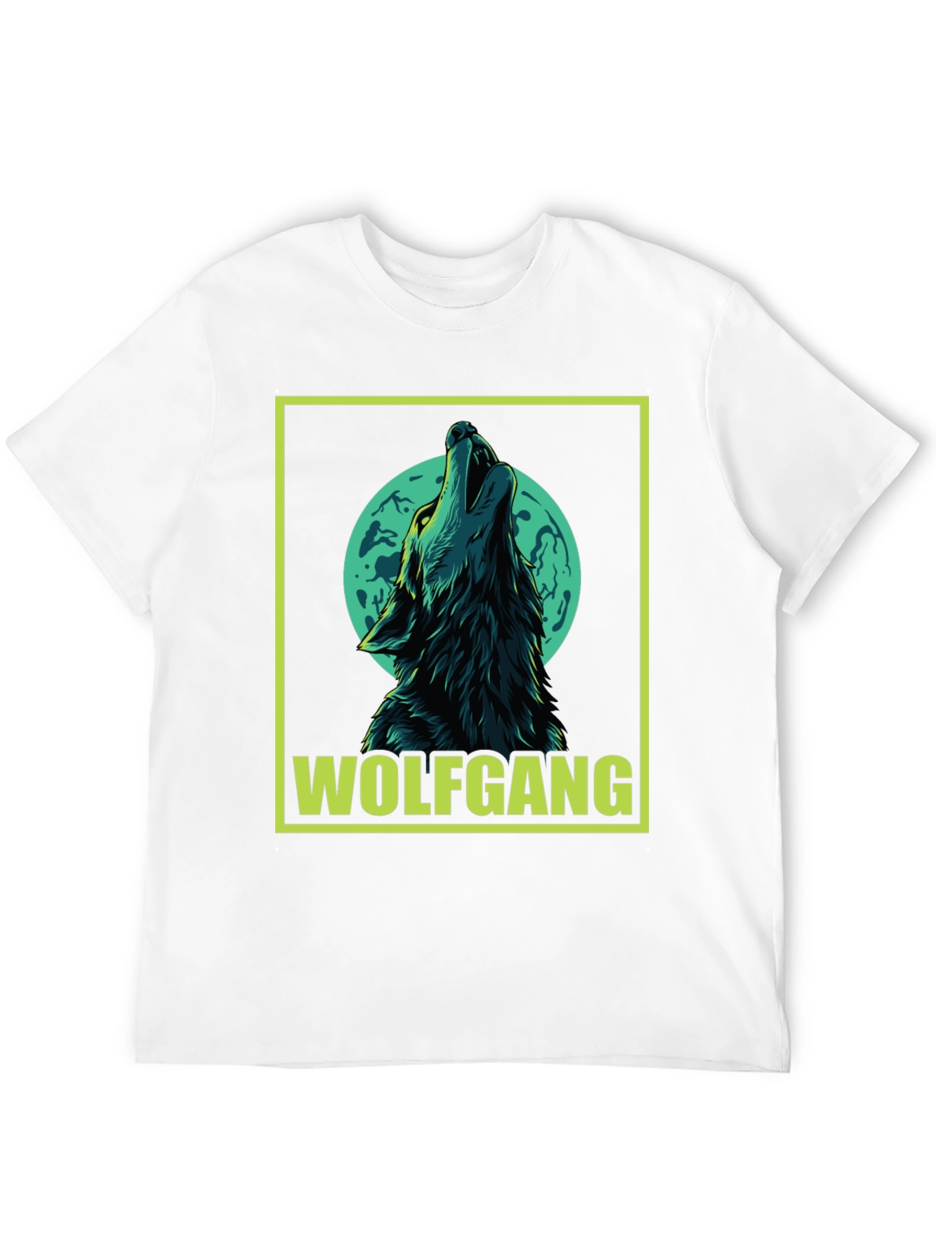 Wolfgang Wolf Howling at Moon Graphic Tee