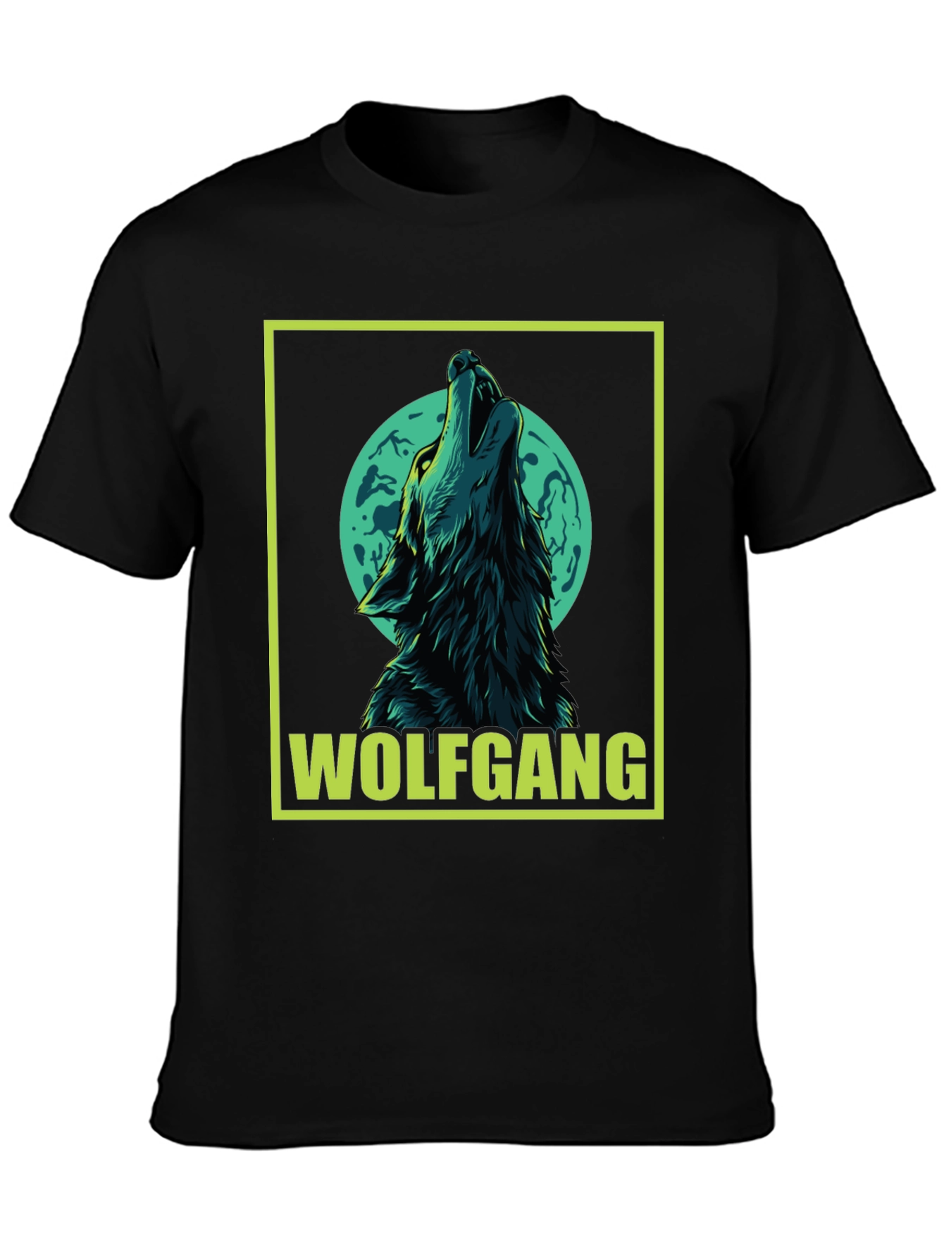 Wolfgang Wolf Howling at Moon Graphic Tee