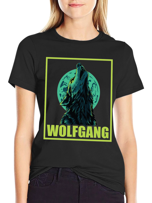 Wolfgang Wolf Howling at Moon Graphic Tee