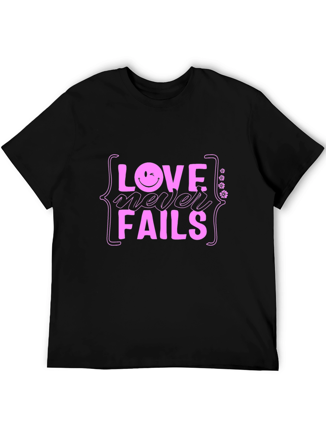 Love Never Fails Black T-Shirt