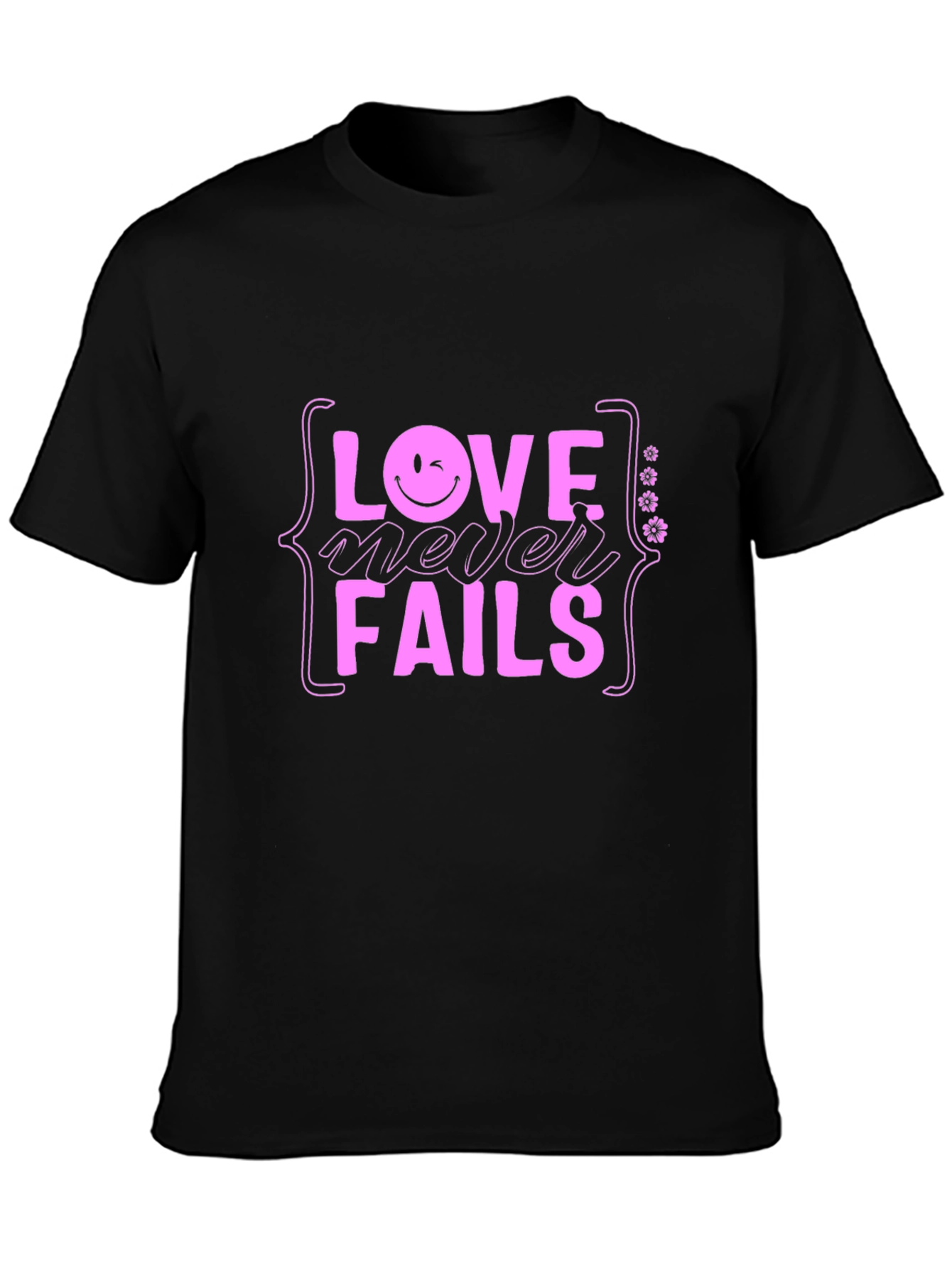 Love Never Fails Black T-Shirt