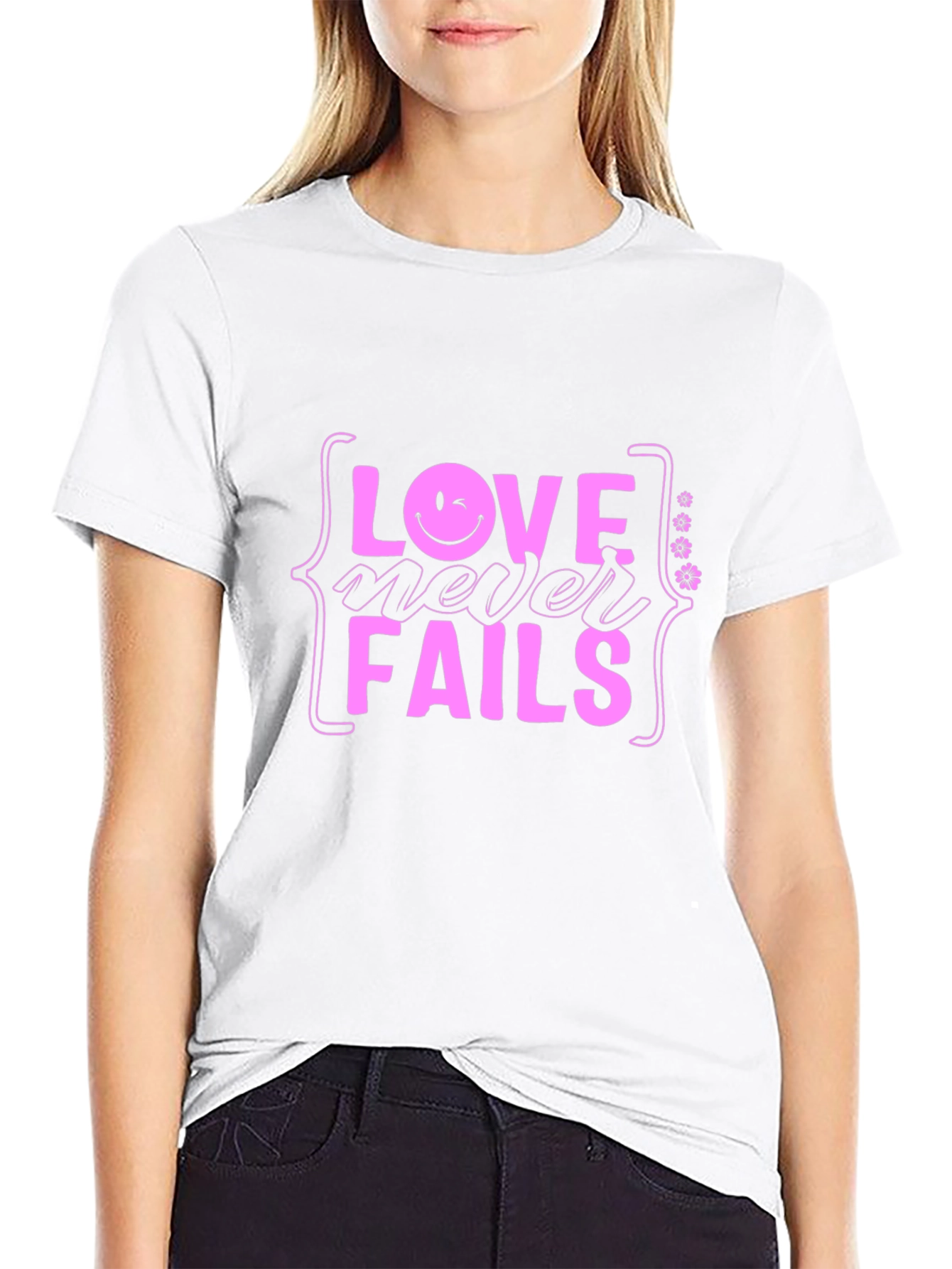 Love Never Fails Black T-Shirt