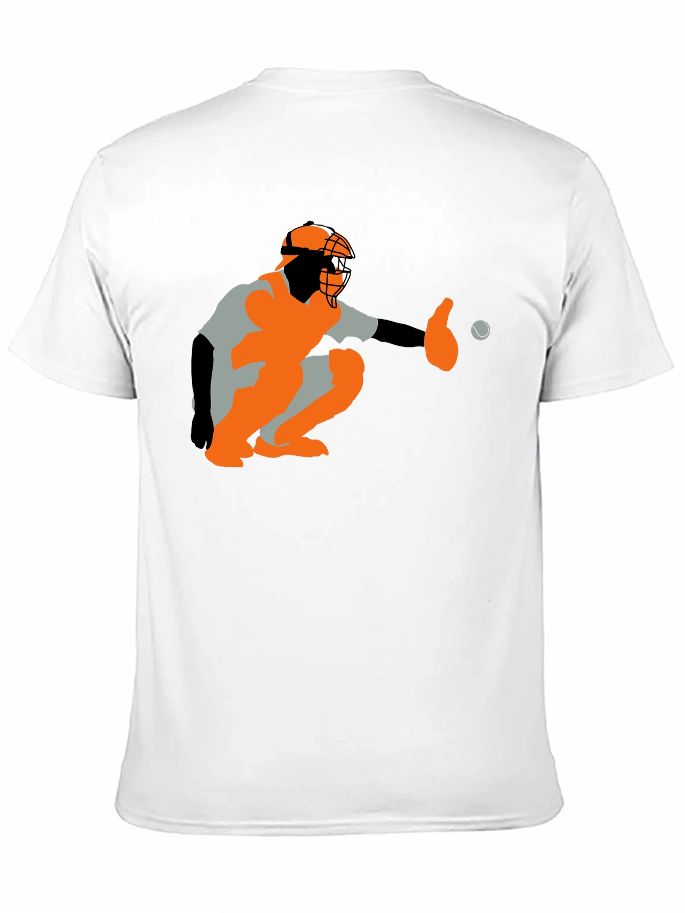 Baseball Catcher Graphic Tee - Black
