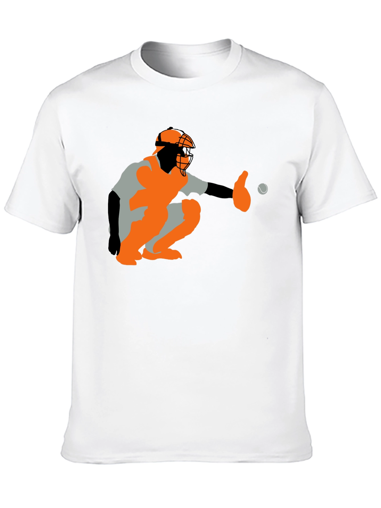 Baseball Catcher Graphic Tee - Black