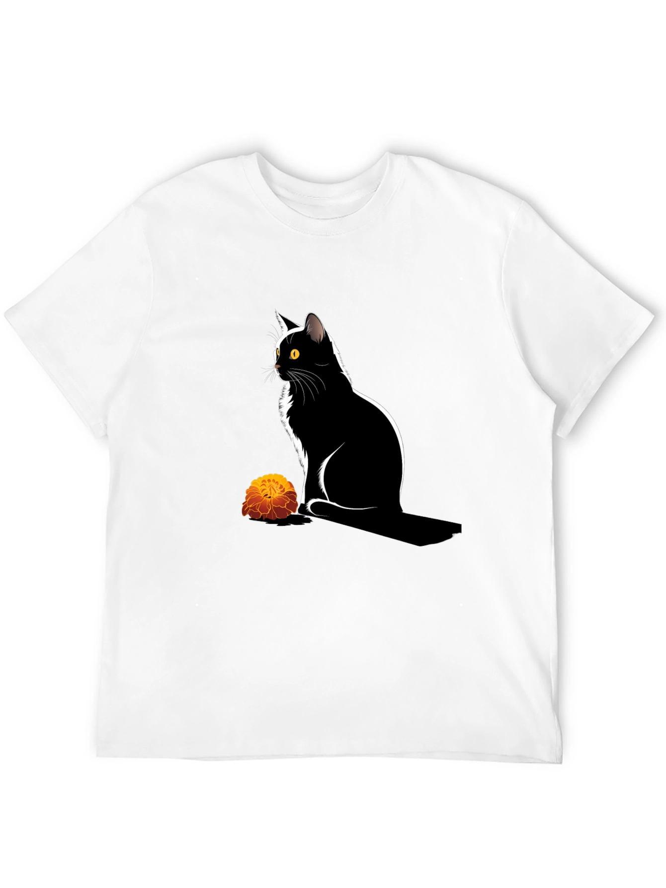 Black Cat & Marigold Graphic Tee