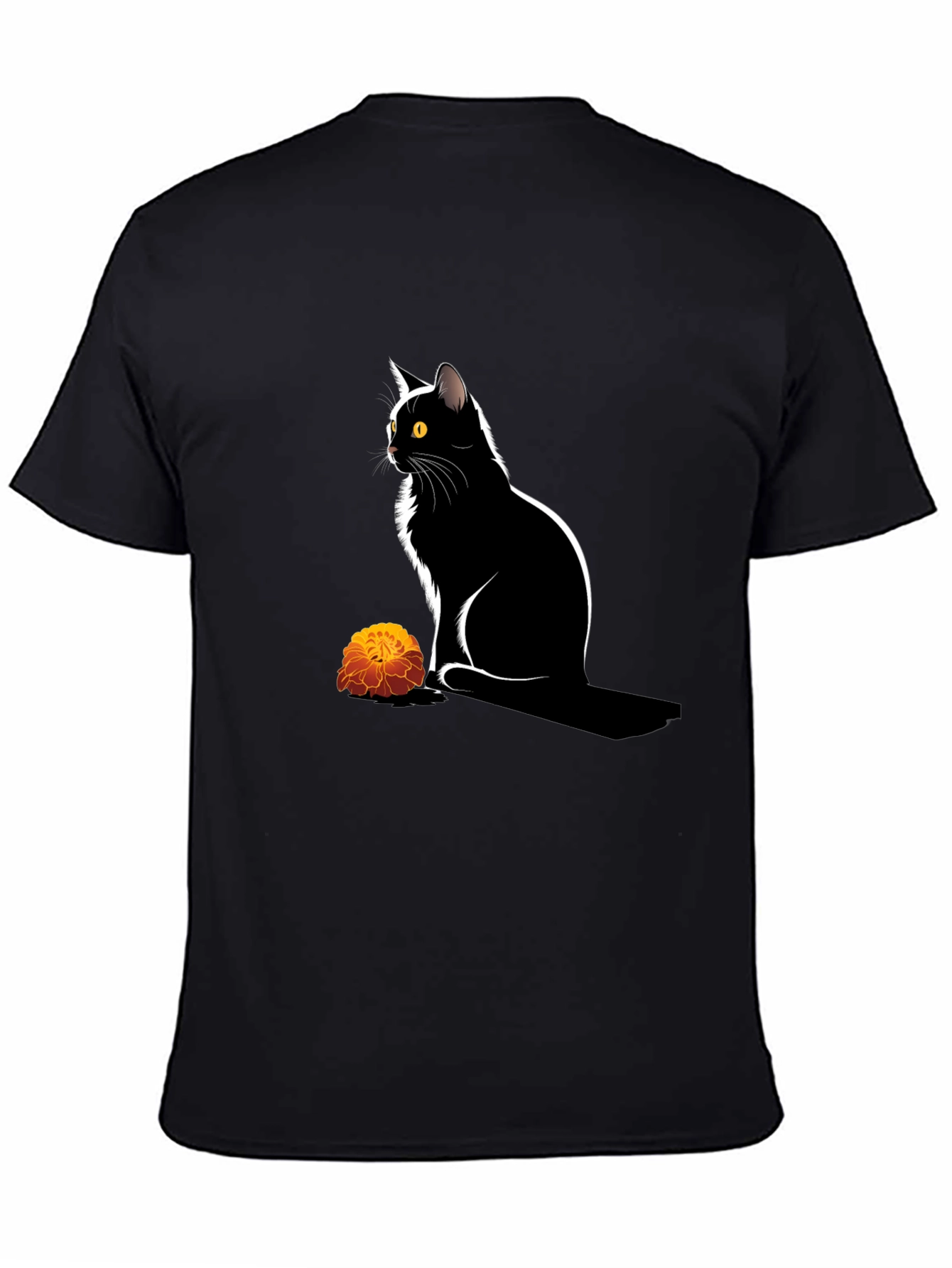 Black Cat & Marigold Graphic Tee