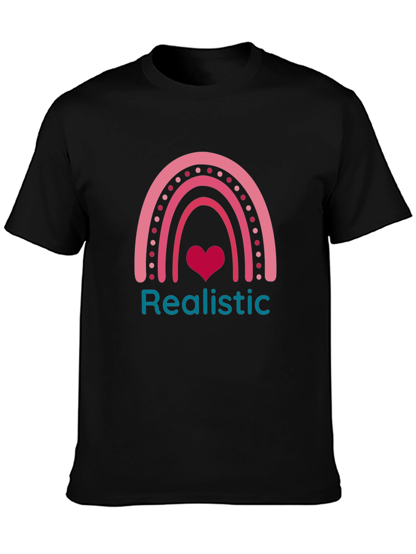 Realistic Heart Rainbow Graphic Tee