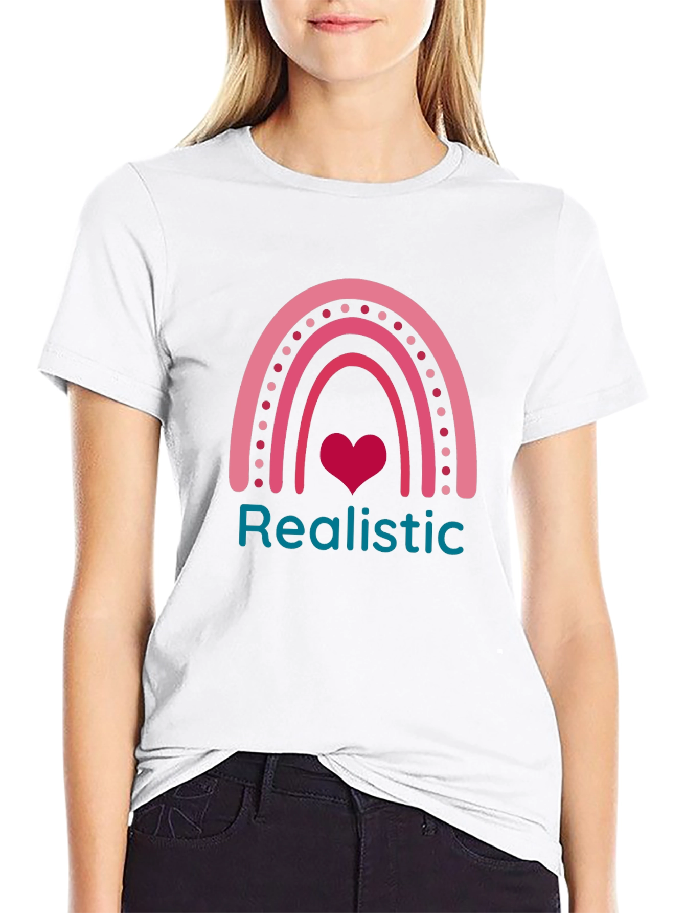 Realistic Heart Rainbow Graphic Tee
