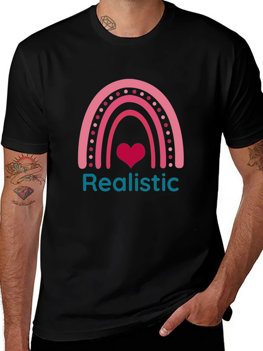 Realistic Heart Rainbow Graphic Tee