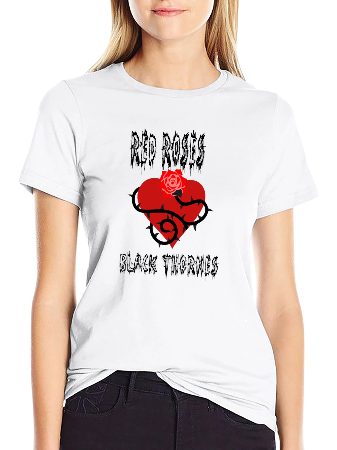 Red Roses Black Thornes Graphic T-Shirt