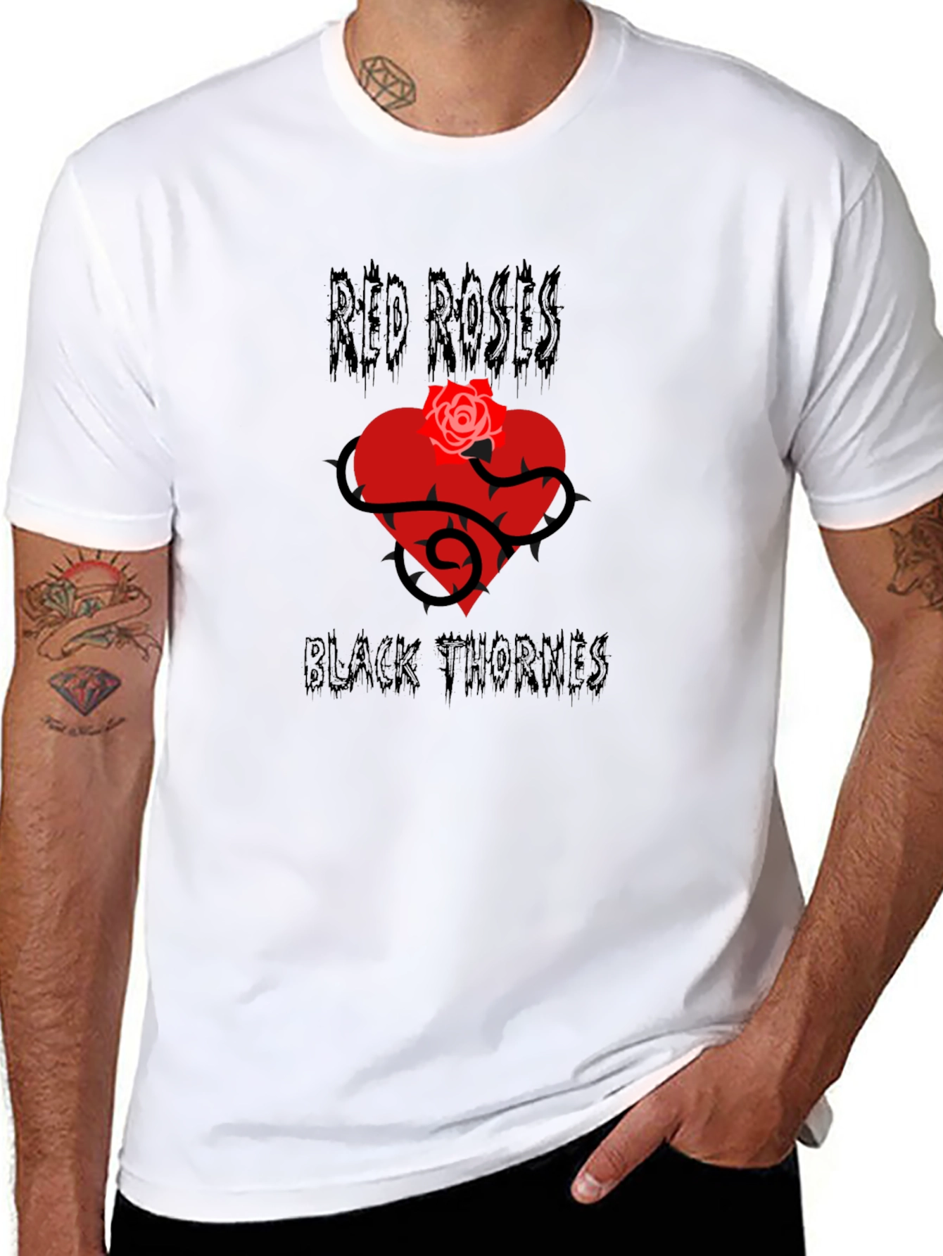 Red Roses Black Thornes Graphic T-Shirt