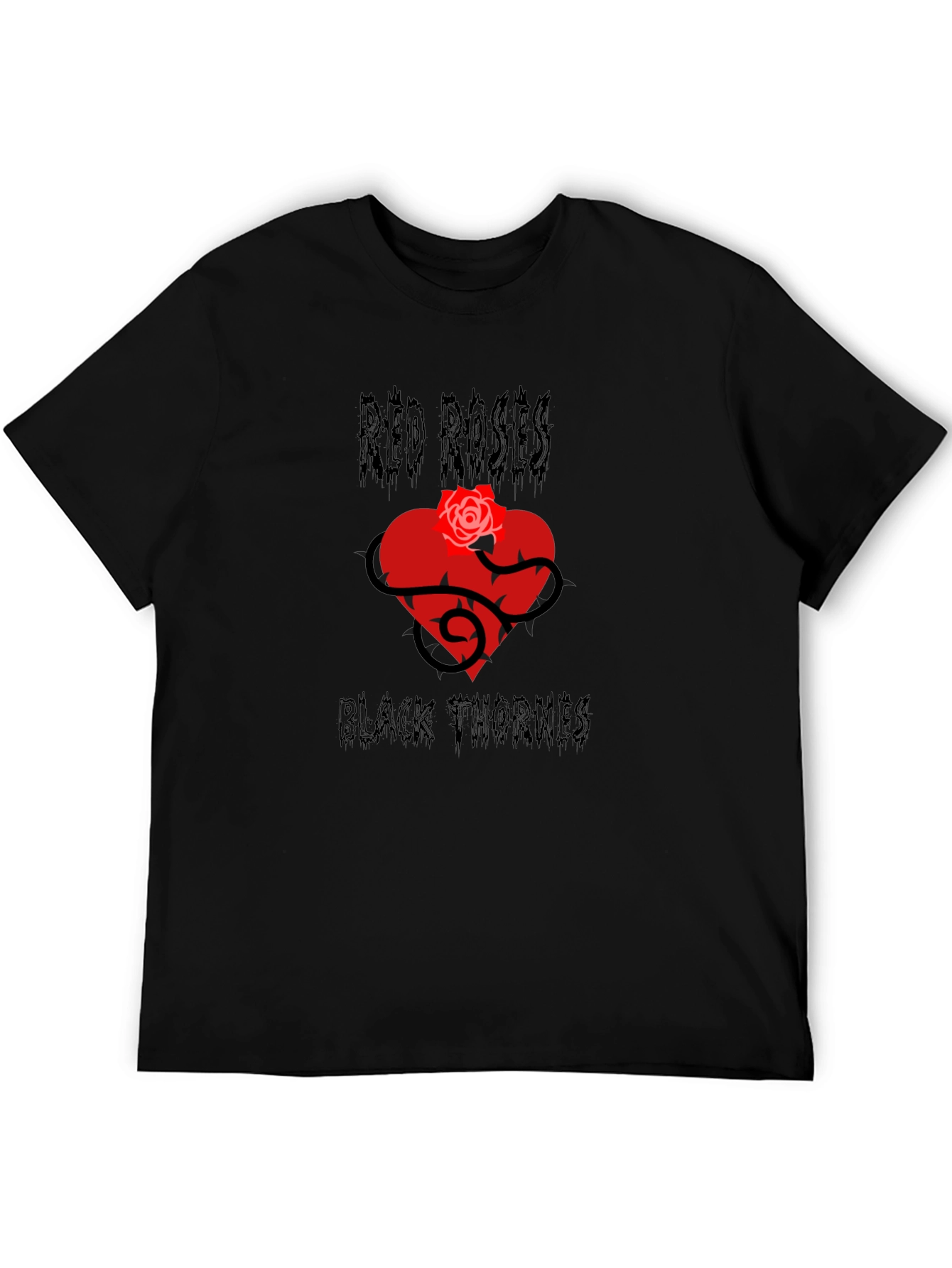 Red Roses Black Thornes Graphic T-Shirt