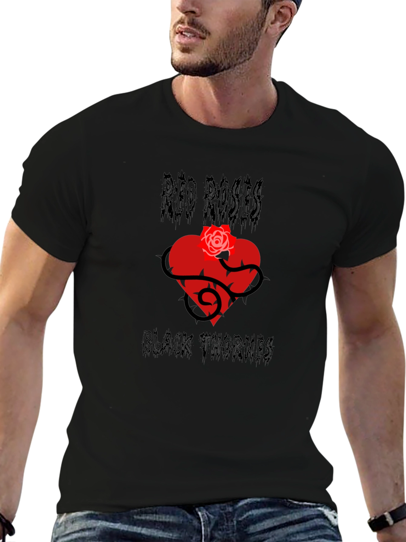 Red Roses Black Thornes Graphic T-Shirt