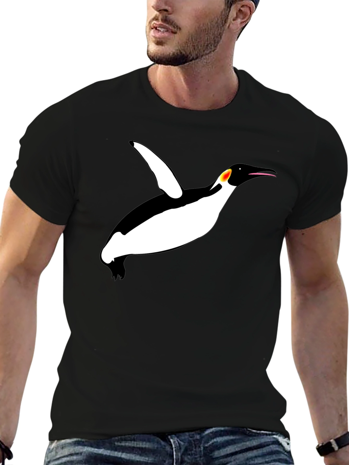 Cool Penguin Graphic Black T-Shirt