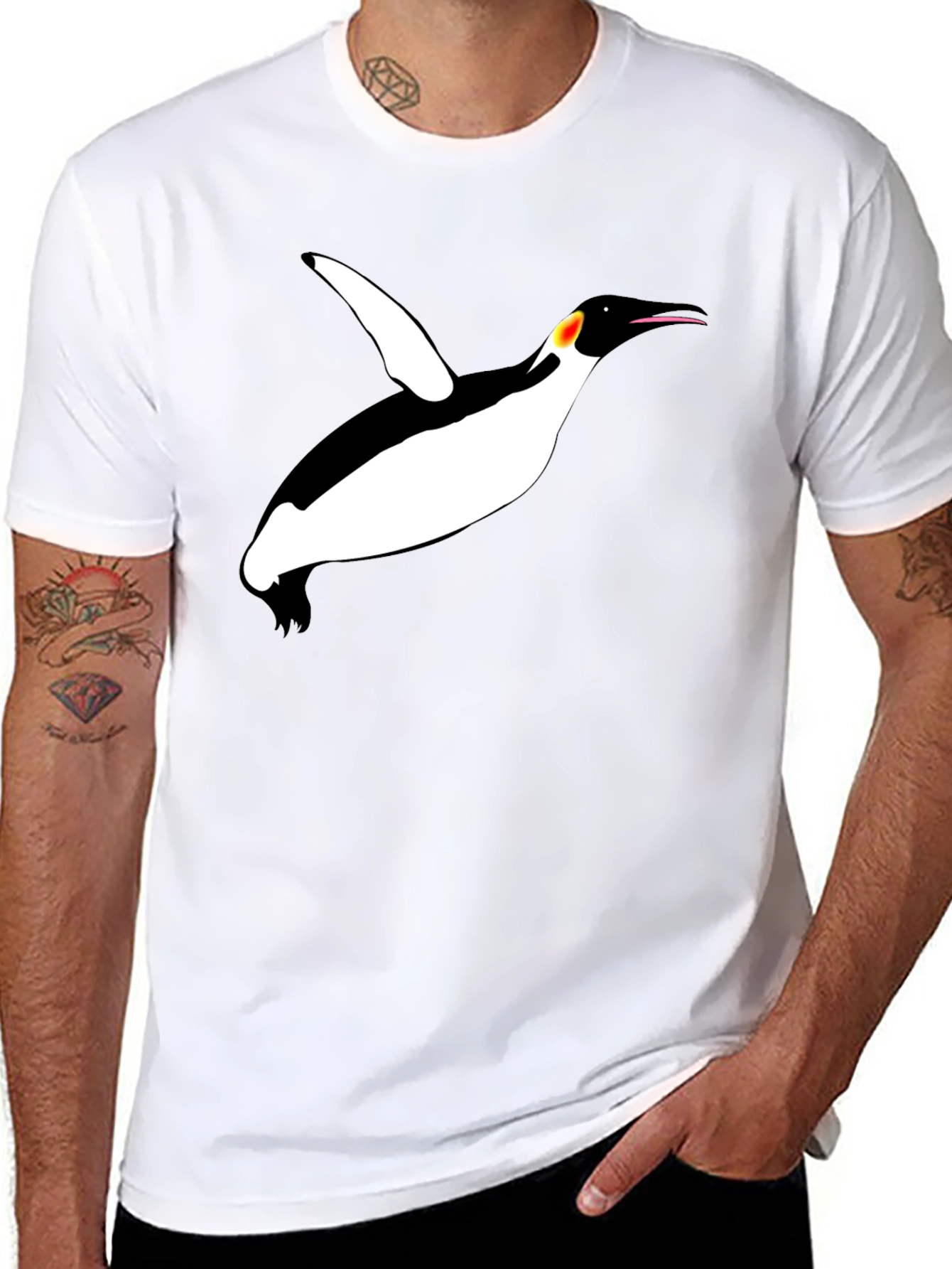 Cool Penguin Graphic Black T-Shirt