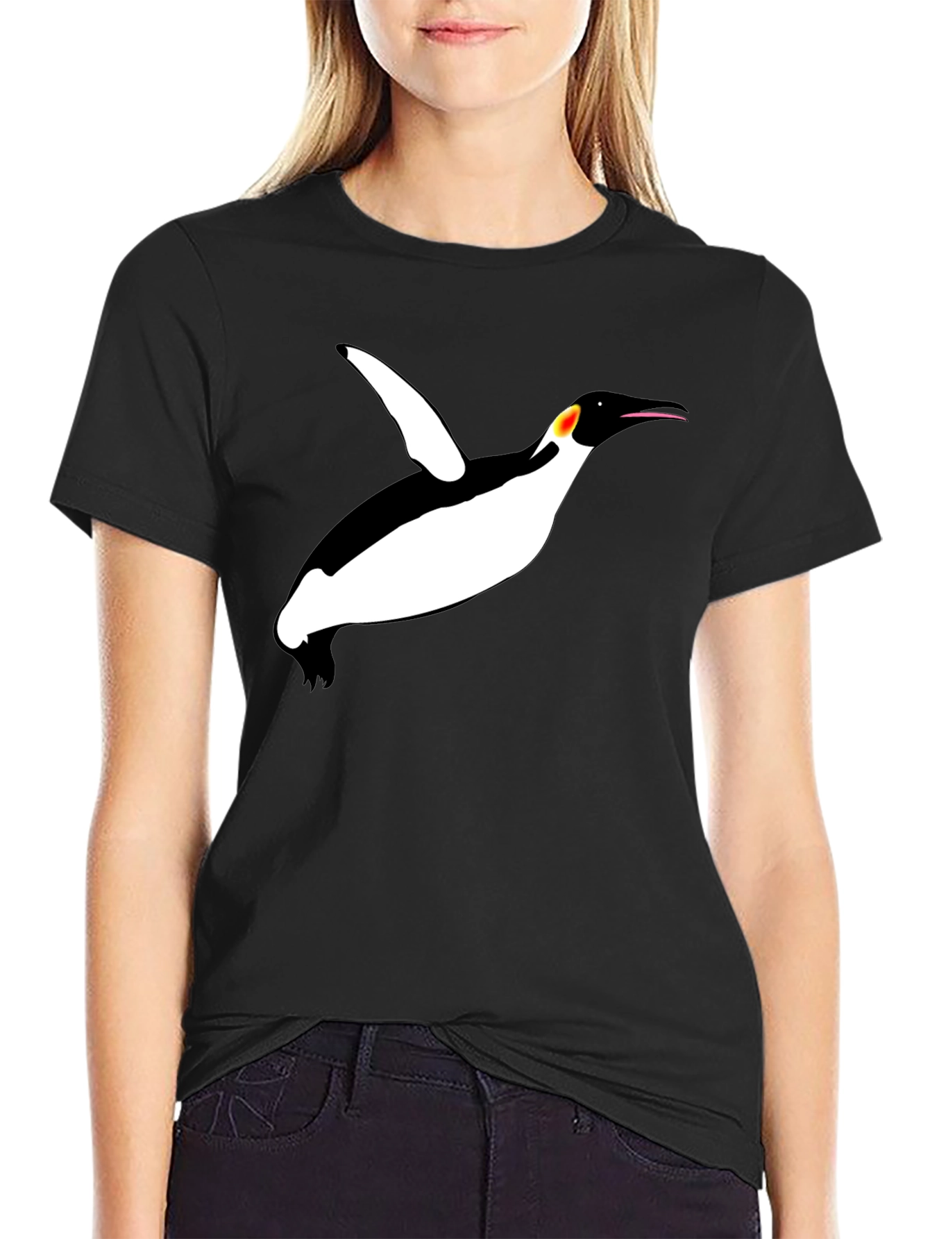 Cool Penguin Graphic Black T-Shirt