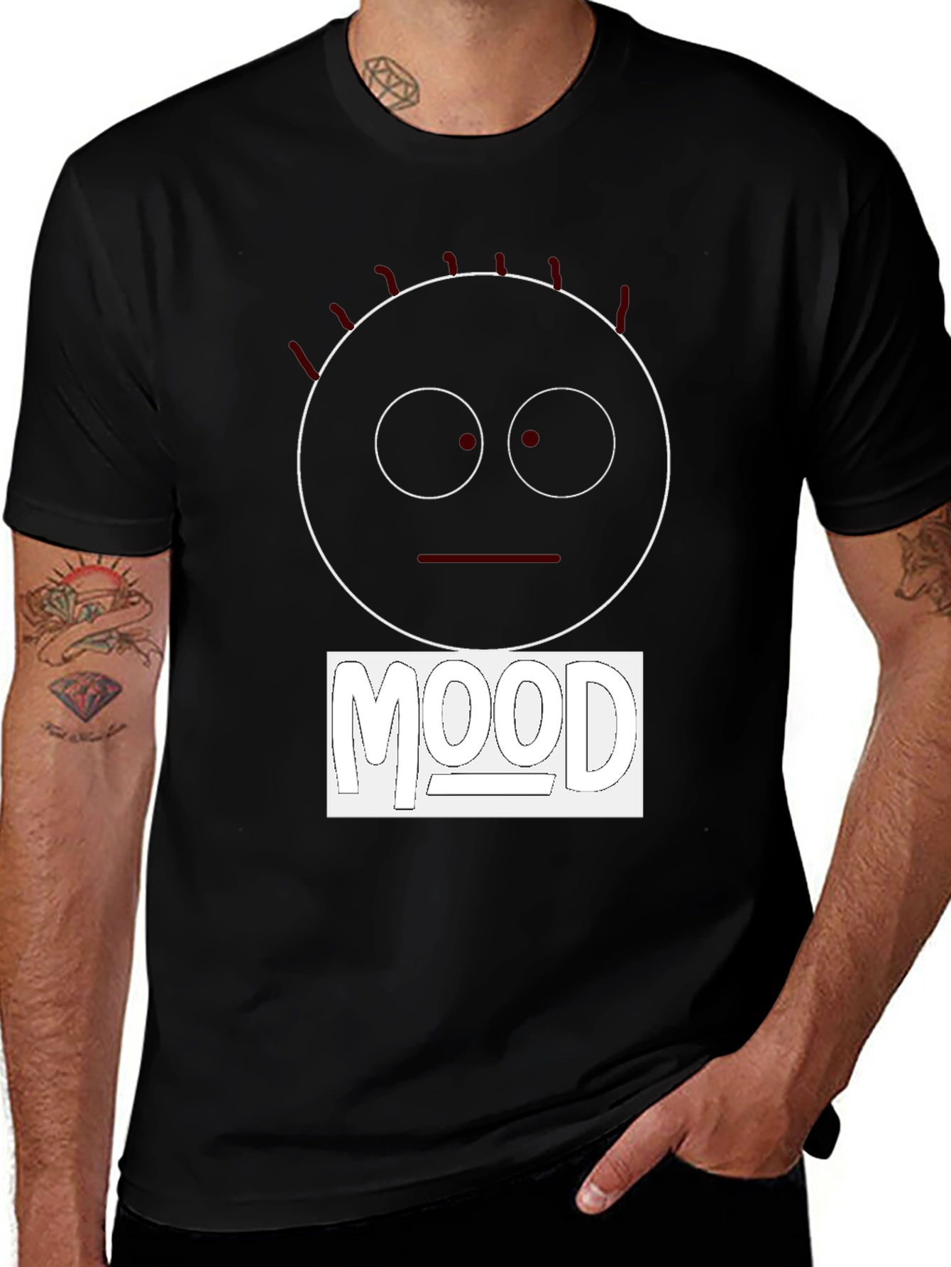 Mood Graphic Tee - Black Cotton Comfort