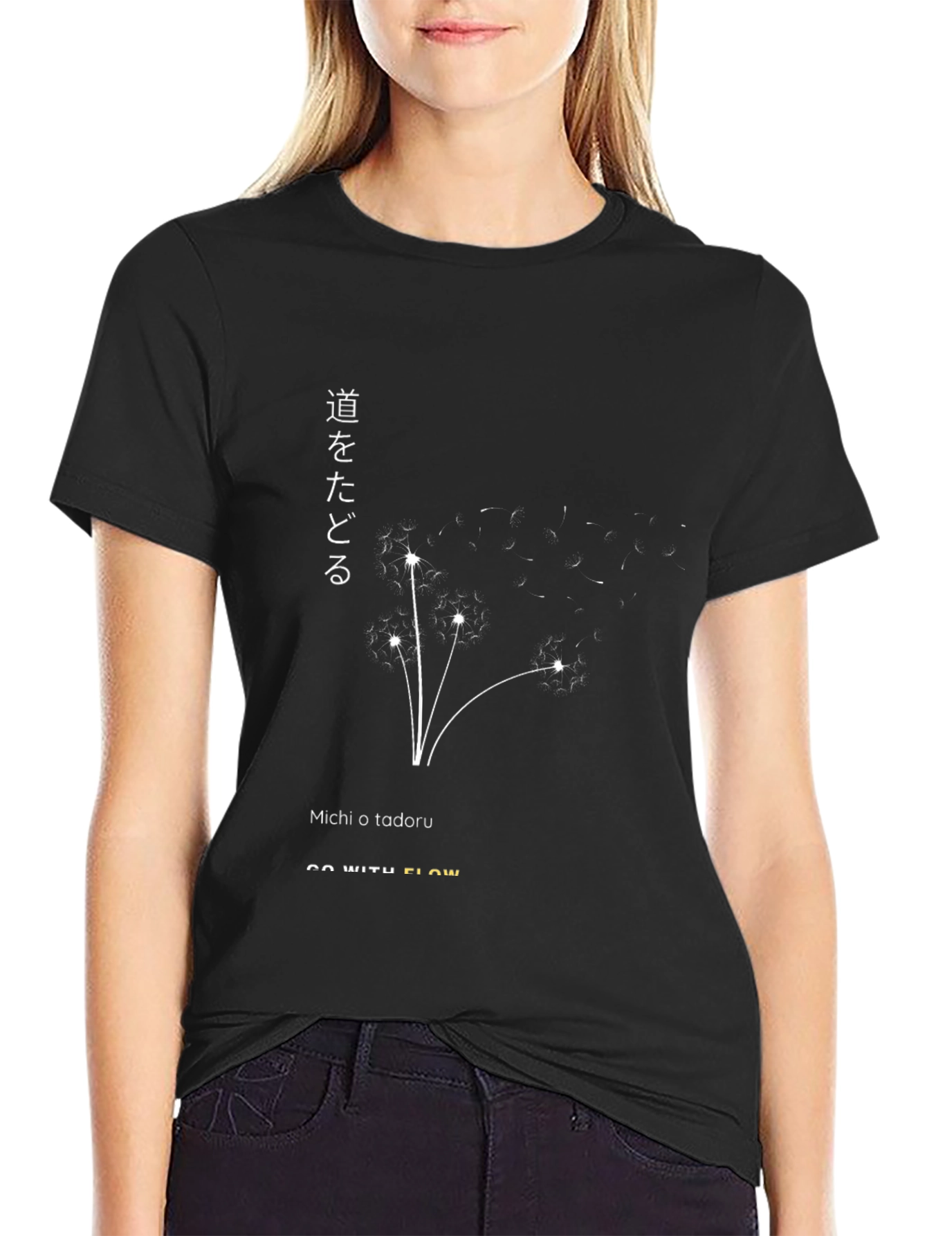 Go With Flow Black Graphic Tee