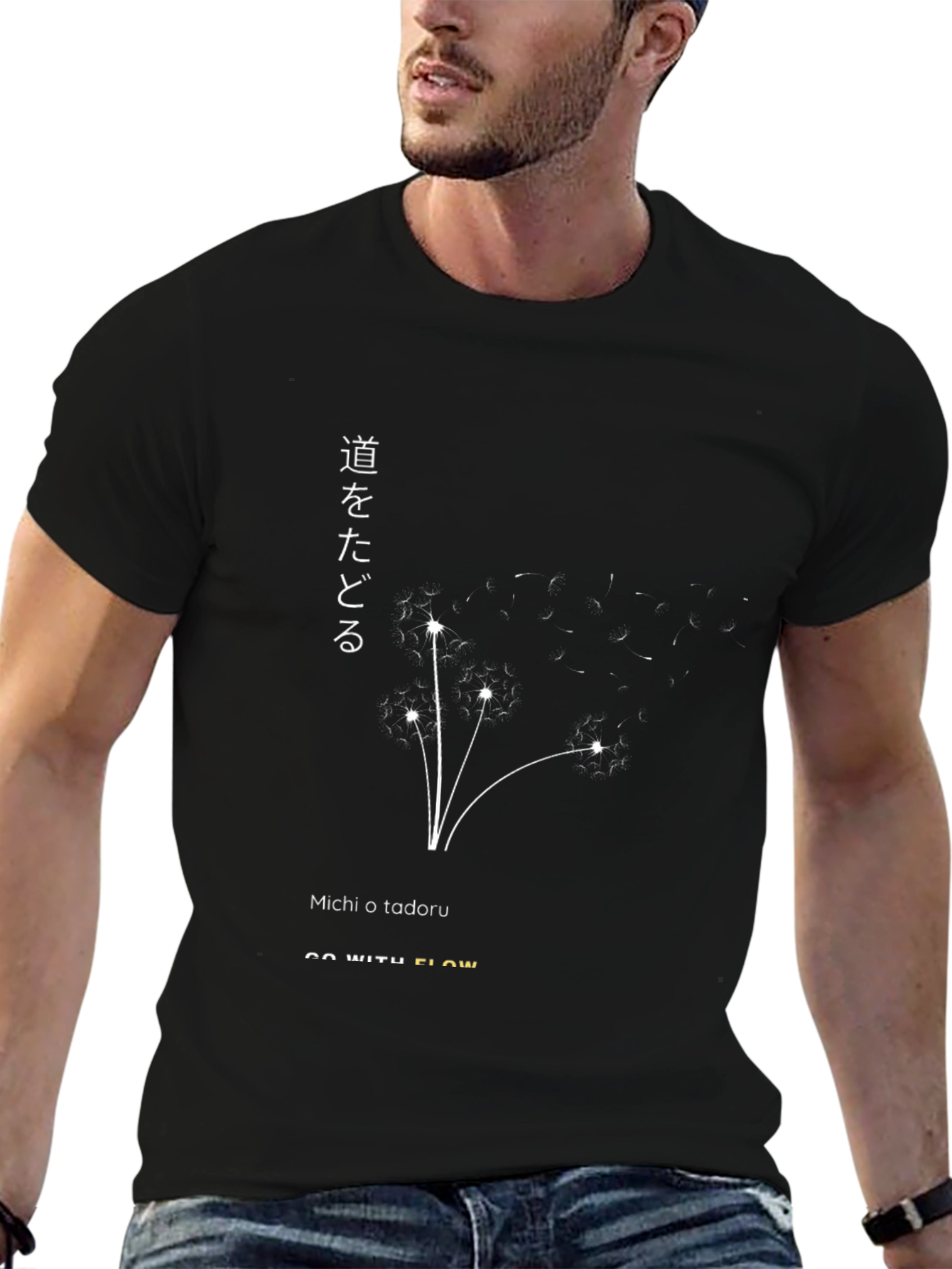 Go With Flow Black Graphic Tee