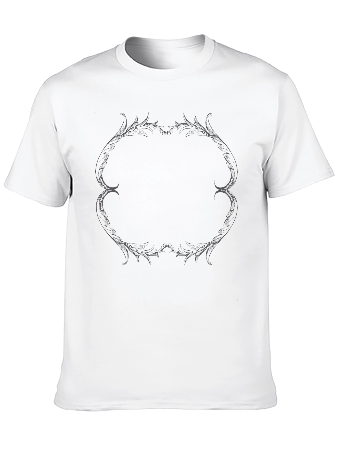 Mens Black T-Shirt with Ornate Tribal Design