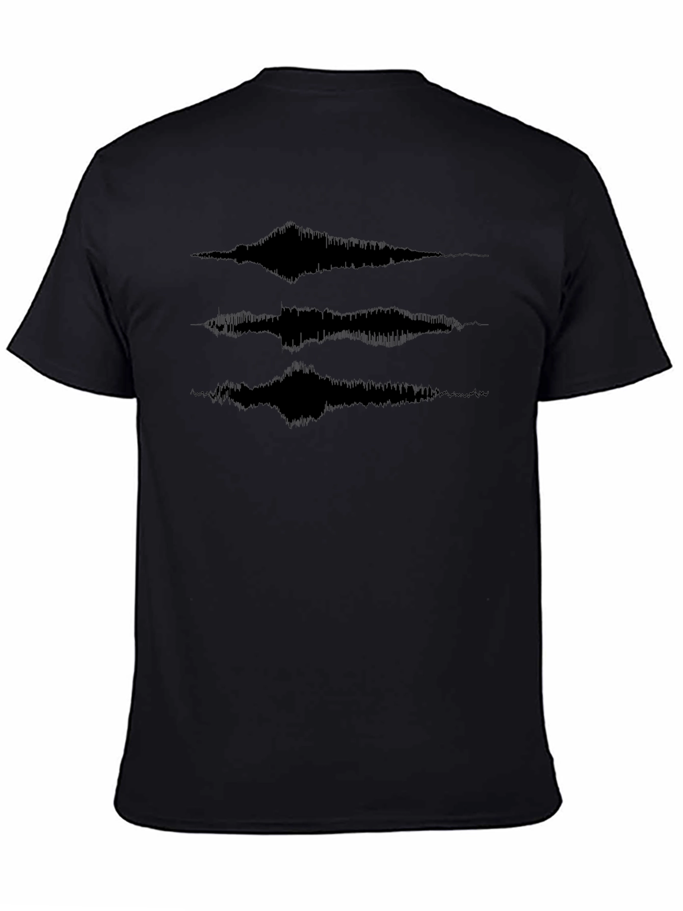 Abstract Waveform Graphic Tee - Modern Black T-Shirt