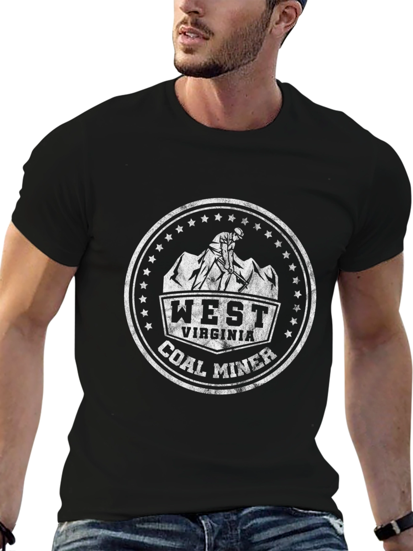 West Virginia Coal Miner Graphic Tee - Black