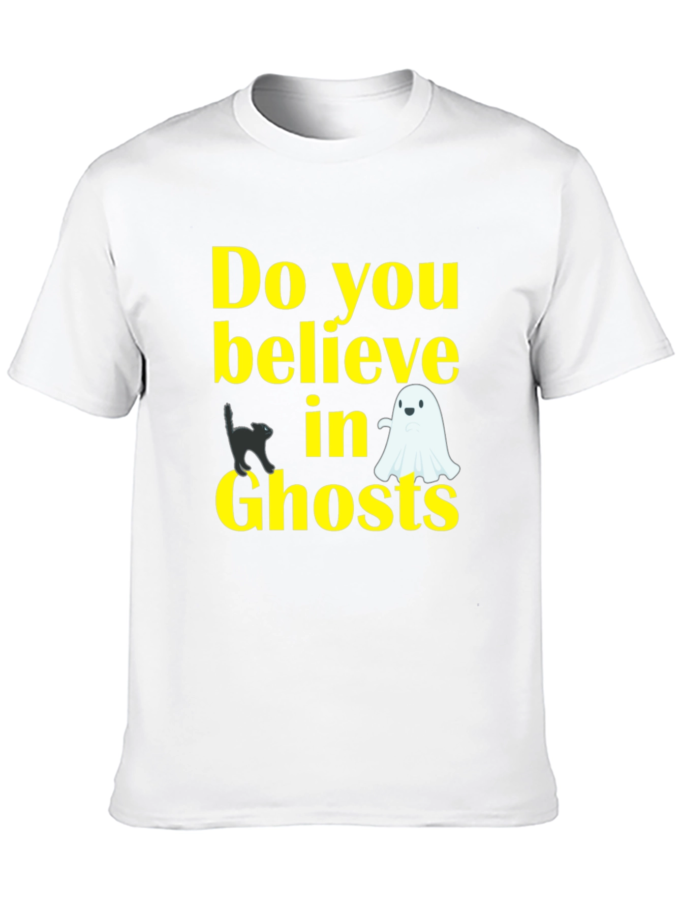 Halloween Ghost Cat Graphic Tee