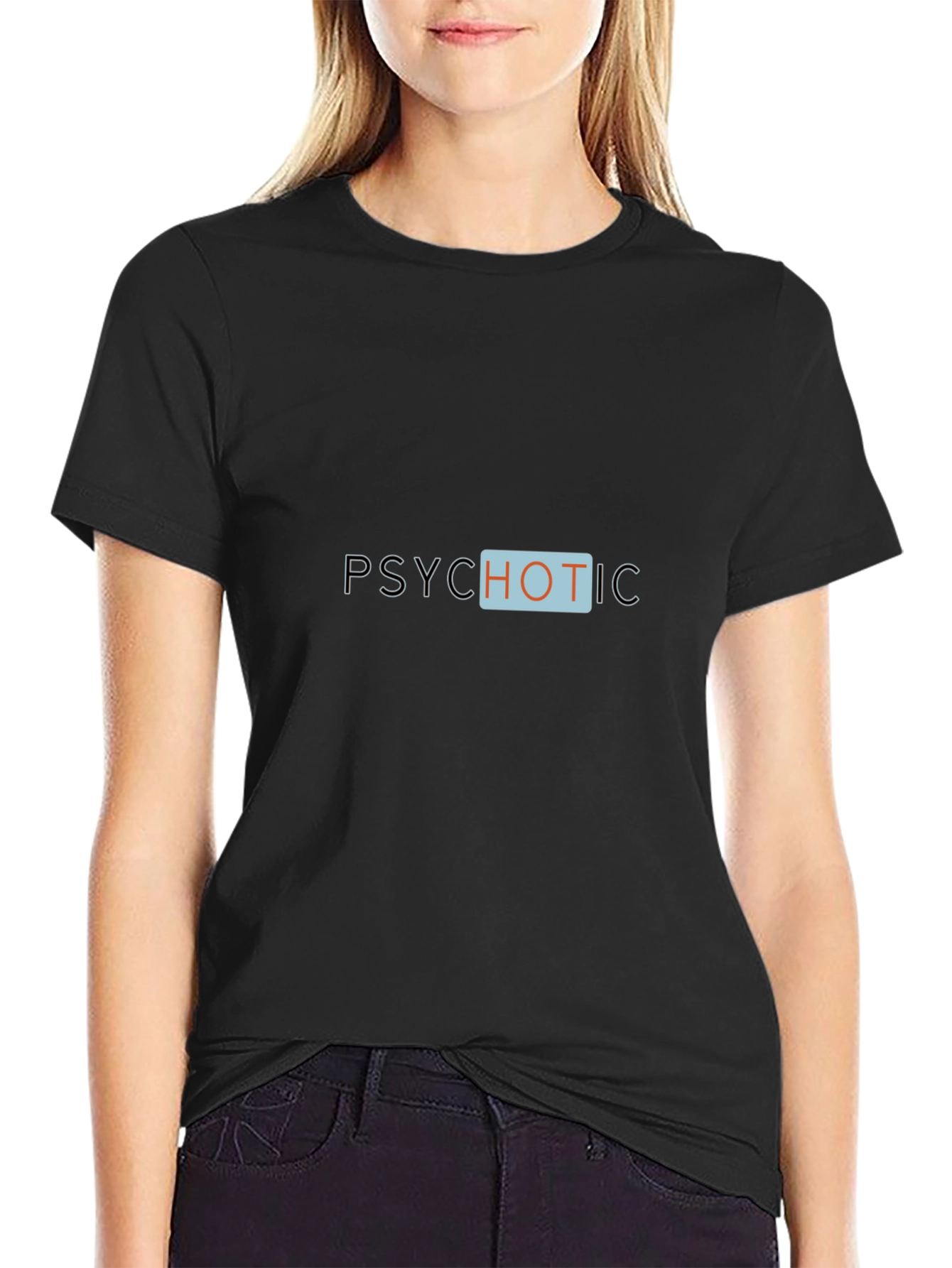 Psychotic Graphic Tee - Trendy Black Cotton T-Shirt