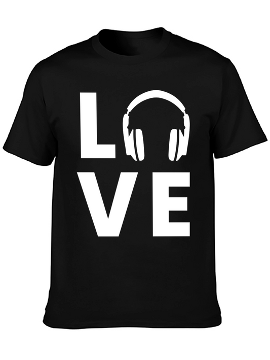 Love Music Graphic Tee - Stylish Black T-Shirt