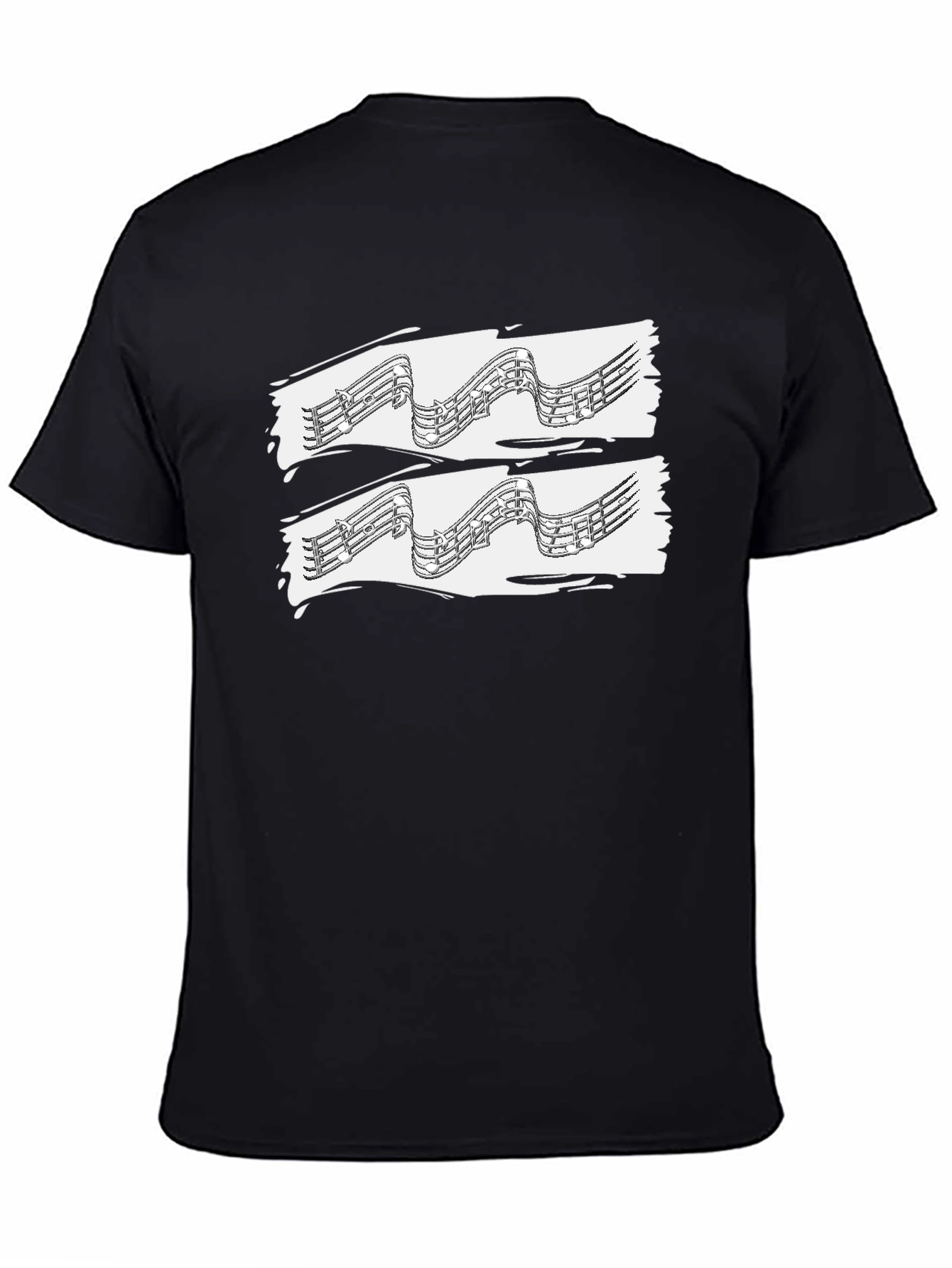 Musical Note Graphic Black Tee